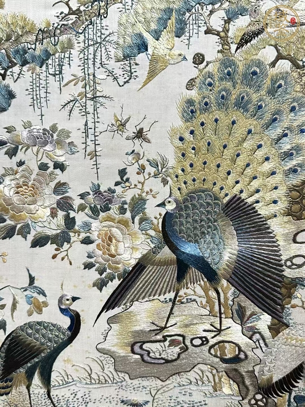 古玩雜項粵繡五倫圖真品鑒賞圖