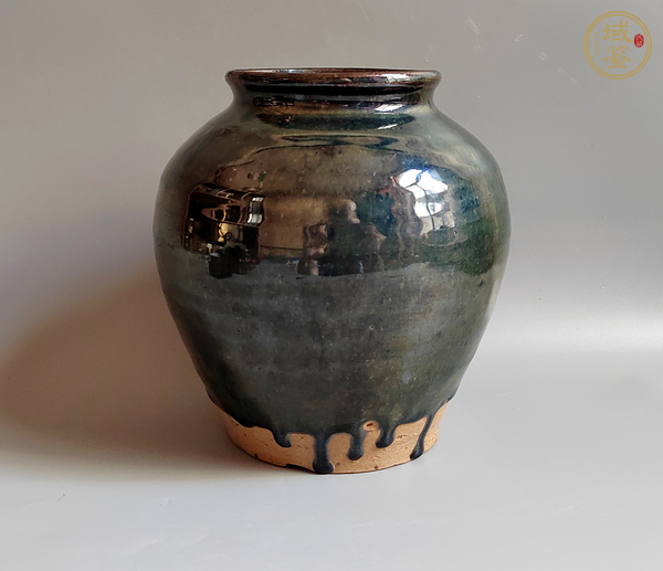 古玩陶瓷窯變黑釉罐真品鑒賞圖