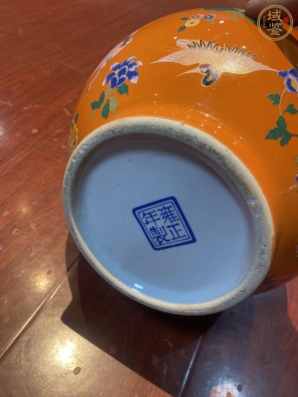 古玩陶瓷鶴紋粉彩瓶真品鑒賞圖