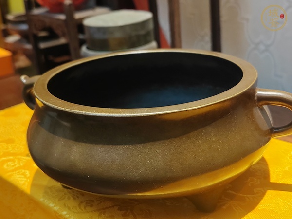 古玩銅器銅鈾耳爐真品鑒賞圖