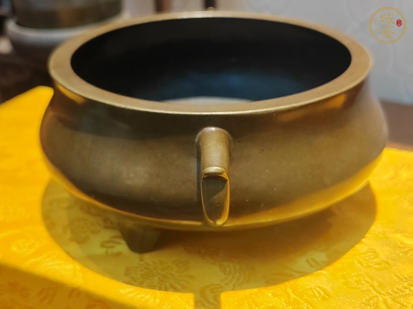 古玩銅器銅鈾耳爐真品鑒賞圖