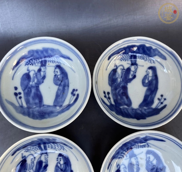 古玩陶瓷青花青花三星高照圖盤真品鑒賞圖