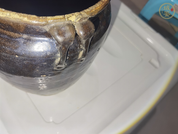 古玩陶瓷黑釉四系罐真品鑒賞圖