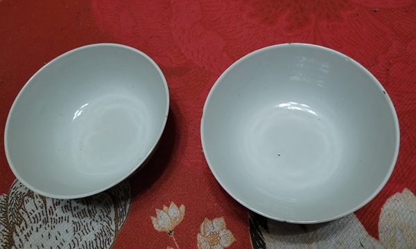 古玩陶瓷清光緒?青花纏枝蓮紋碗一對拍賣，當前價格2980元