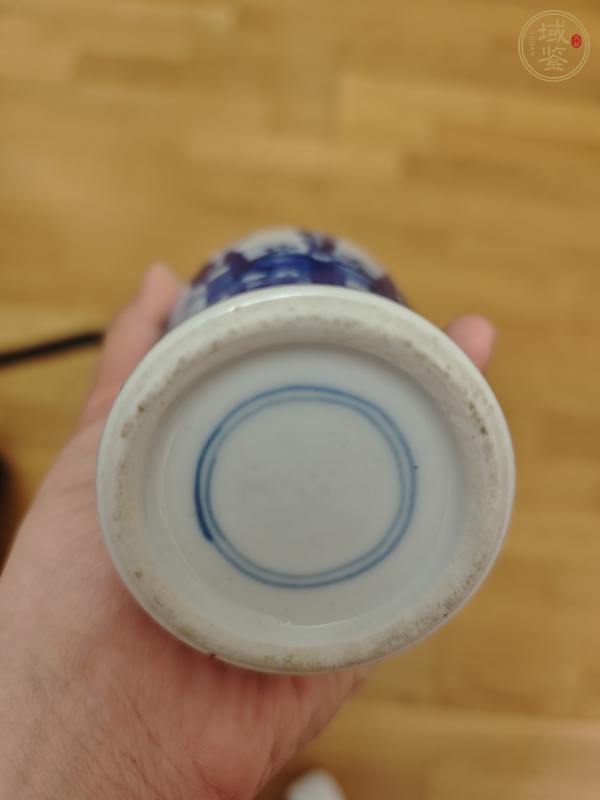 古玩陶瓷晚清青花蓋瓶真品鑒賞圖