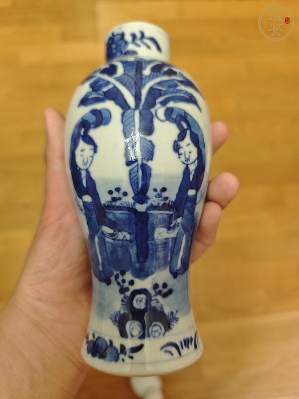 古玩陶瓷晚清青花蓋瓶真品鑒賞圖