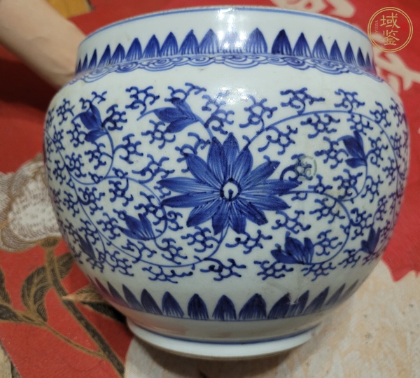 古玩陶瓷青花四系粥罐真品鑒賞圖