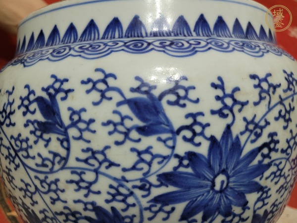 古玩陶瓷青花四系粥罐真品鑒賞圖