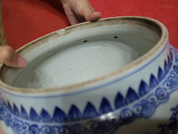 古玩陶瓷清?雍正青花四系粥罐拍賣，當(dāng)前價格6800元