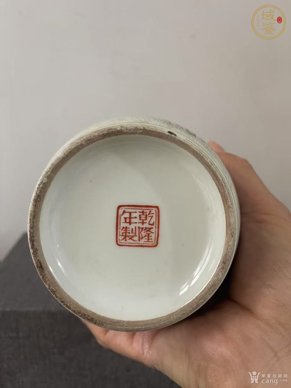 古玩陶瓷粉彩花鳥紋棒槌瓶真品鑒賞圖