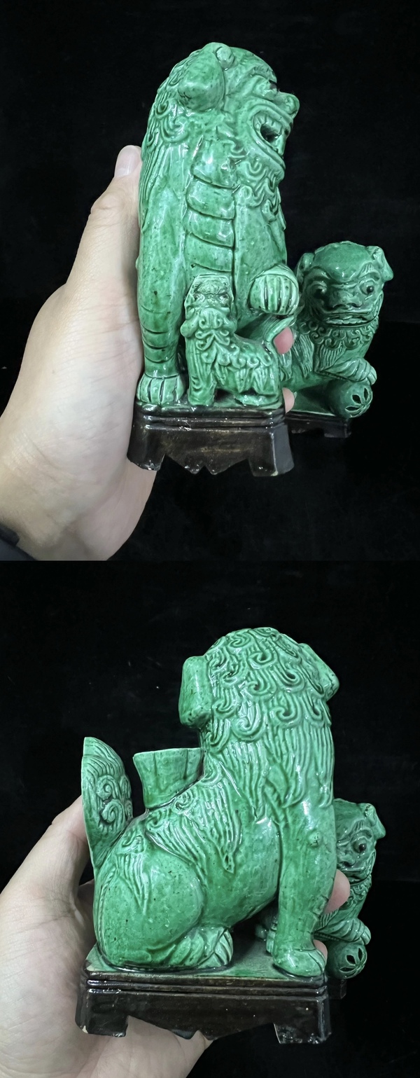 古玩陶瓷綠釉獅子瓷塑雕像拍賣，當(dāng)前價格2888元
