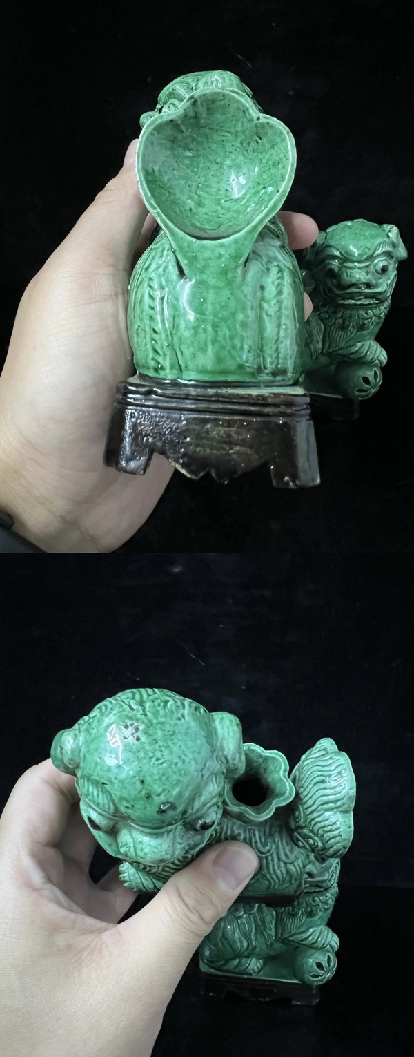 古玩陶瓷綠釉獅子瓷塑雕像拍賣，當(dāng)前價格2888元