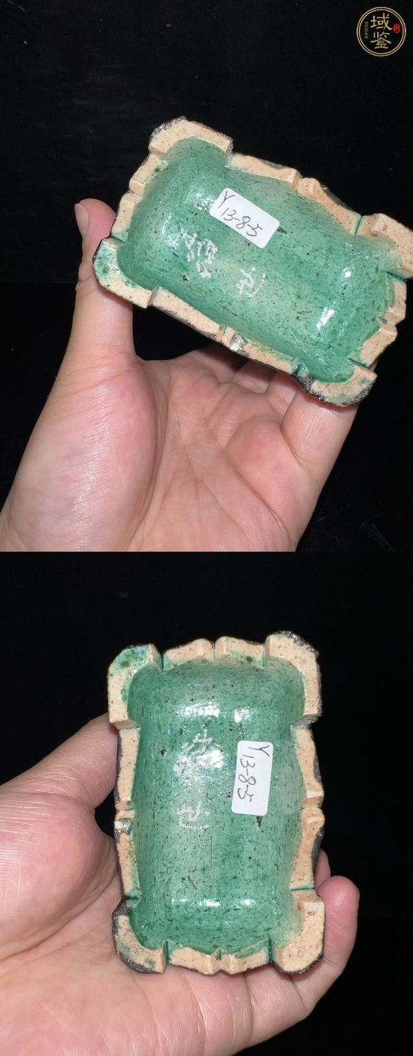 古玩陶瓷綠釉獅子瓷塑雕像真品鑒賞圖