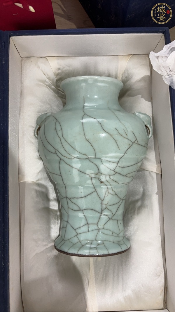 古玩陶瓷哥窯瓶真品鑒賞圖