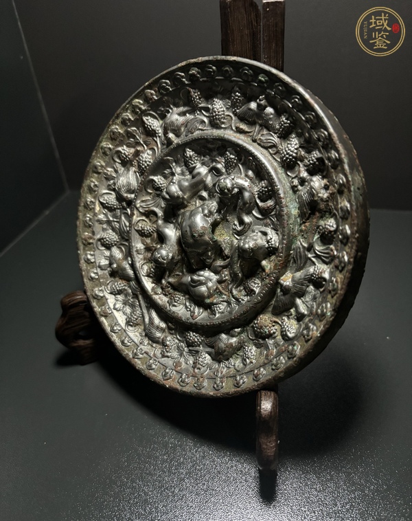 古玩銅器唐·海獸葡萄鏡真品鑒賞圖