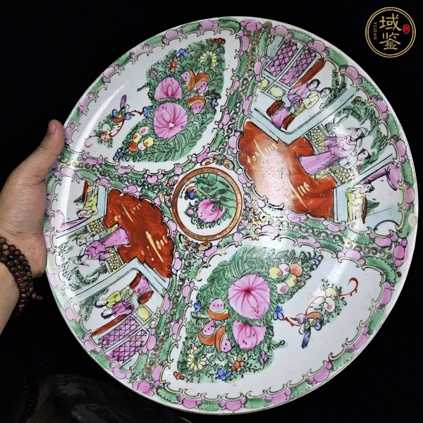 古玩陶瓷廣彩人物故事紋盤真品鑒賞圖