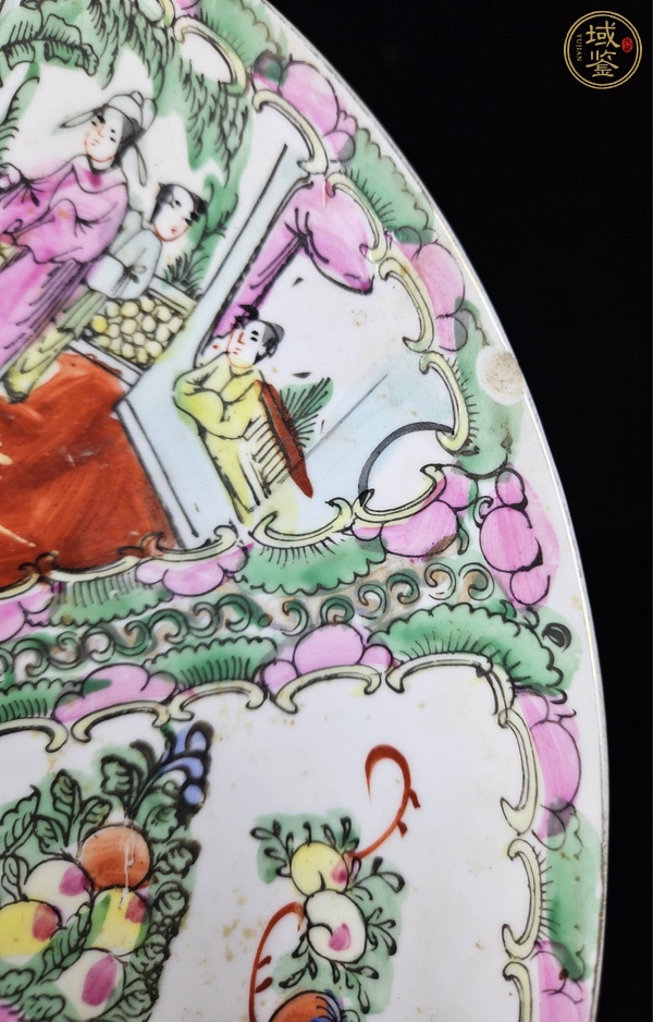 古玩陶瓷廣彩人物故事紋盤真品鑒賞圖