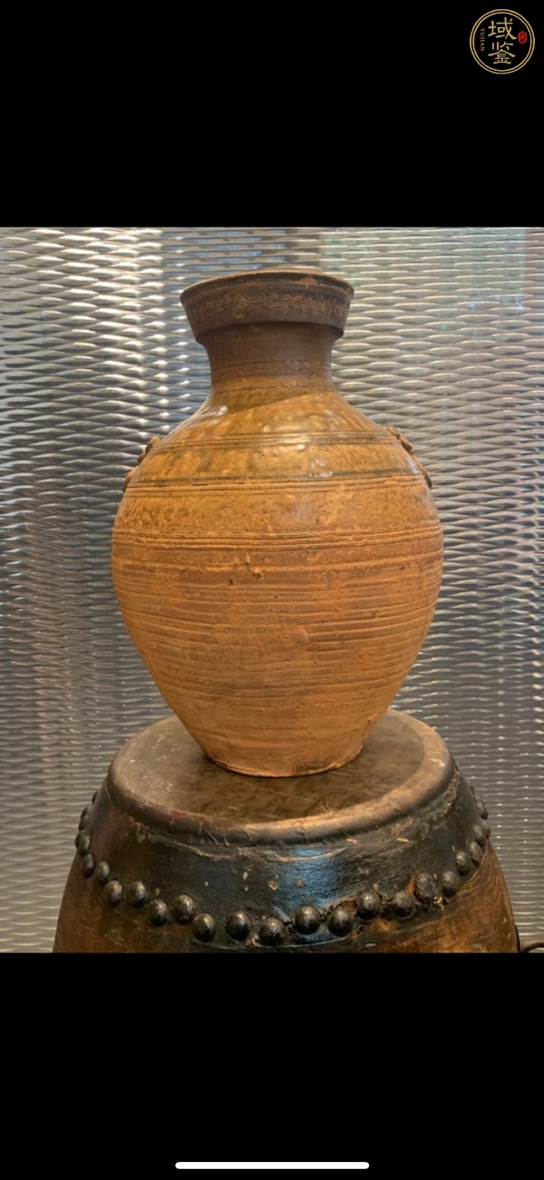 古玩陶瓷青釉羊首壺真品鑒賞圖