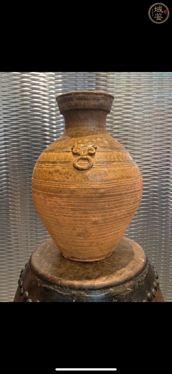 古玩陶瓷青釉羊首壺真品鑒賞圖