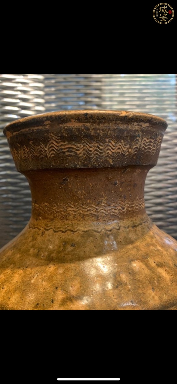 古玩陶瓷青釉羊首壺真品鑒賞圖