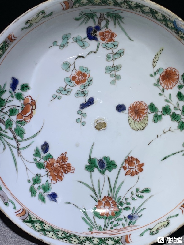 古玩陶瓷五彩四季花卉紋盤拍賣,當前價格3200元