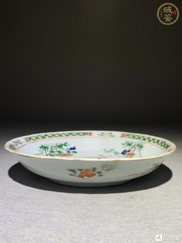 古玩陶瓷五彩四季花卉紋盤真品鑒賞圖