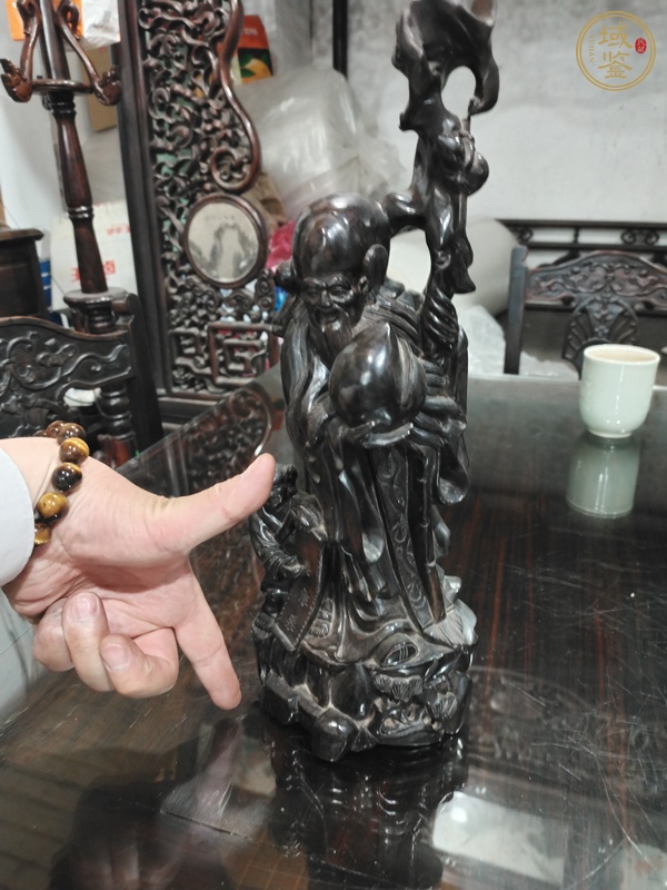 古玩雜項木雕壽星真品鑒賞圖