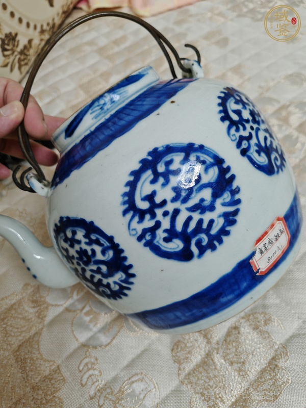 古玩陶瓷清中期青花茶壺真品鑒賞圖