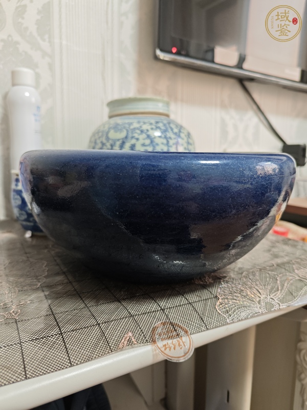 古玩祭藍釉香爐真品鑒賞圖