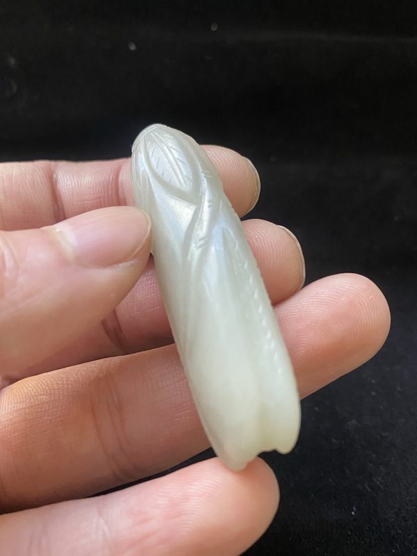 古玩玉器清代和田白玉雕“瓜果墜”拍賣,當前價格2800元