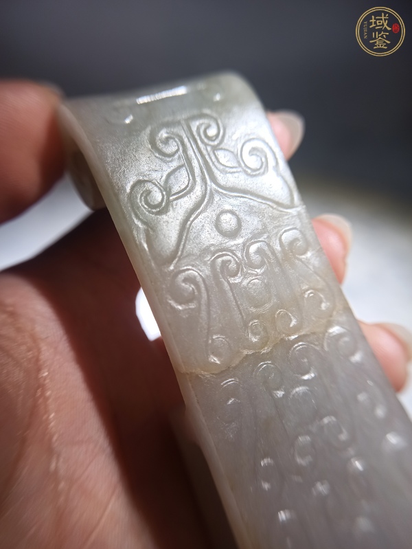 古玩翡翠雕“卷云紋劍璏”真品鑒賞圖