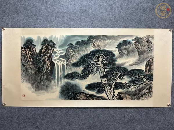 古玩字畫劉寶純山水橫披真品鑒賞圖