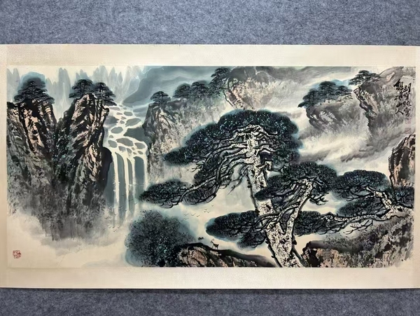 古玩字畫劉寶純山水橫披拍賣，當(dāng)前價(jià)格5999元