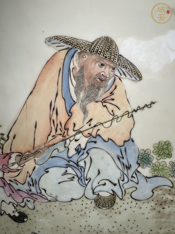 古玩陶瓷粉彩人物故事瓷板真品鑒賞圖