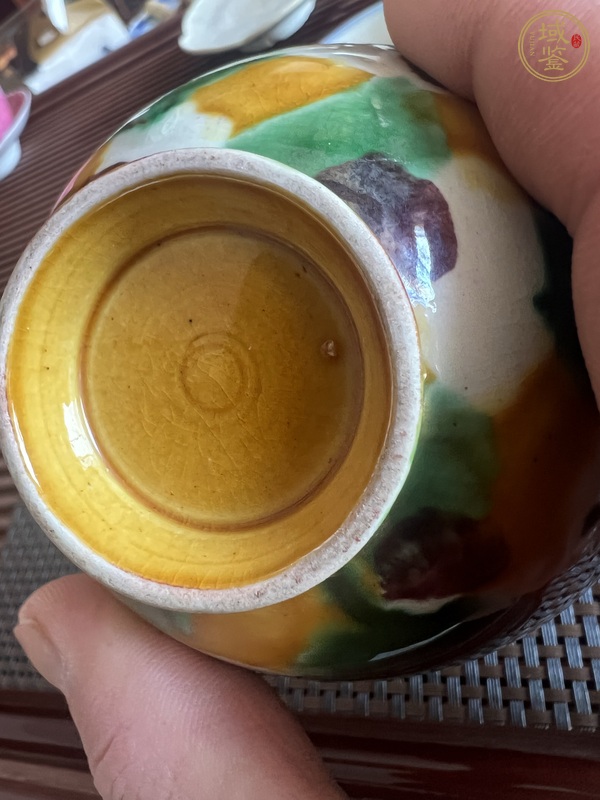古玩陶瓷虎皮三彩杯真品鑒賞圖