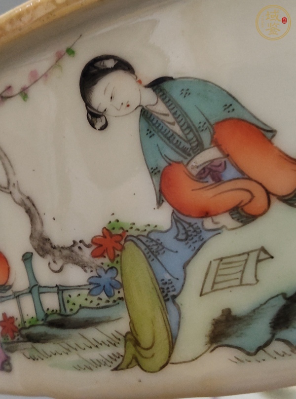 古玩陶瓷仕女紋粉彩一品蓋鍋真品鑒賞圖