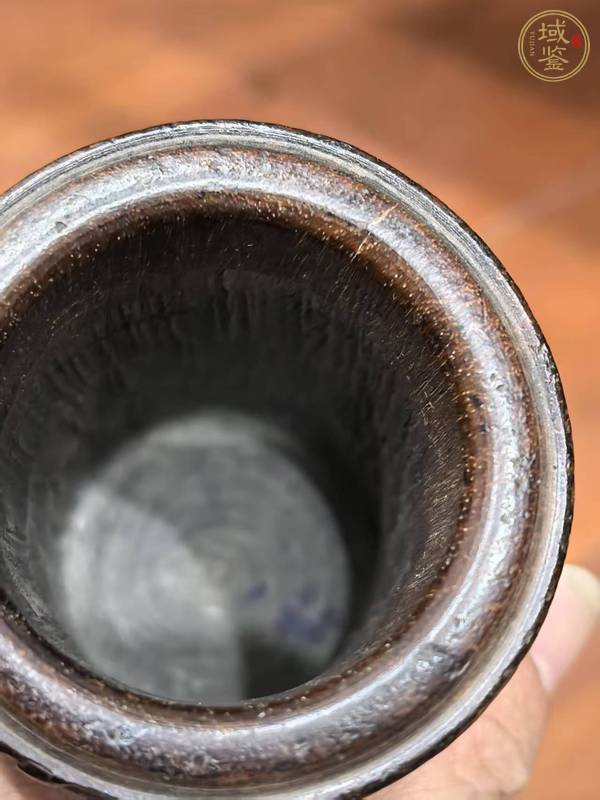 古玩雜項黃花梨木雕竹節形筆筒真品鑒賞圖
