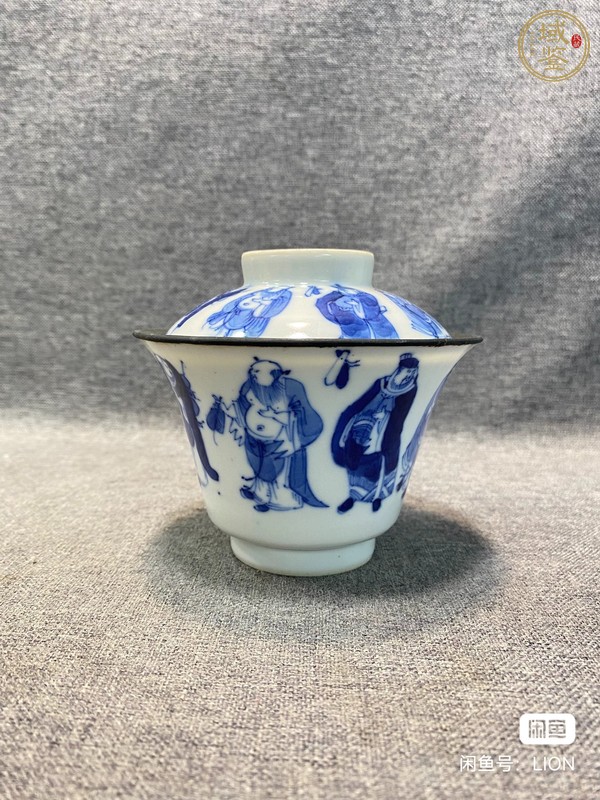 古玩陶瓷青花蓋碗真品鑒賞圖