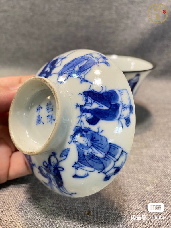 古玩陶瓷青花蓋碗真品鑒賞圖
