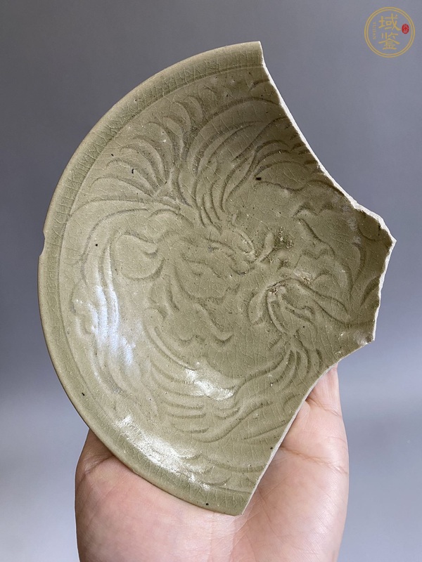 古玩陶瓷越窯青釉雙鳳標(biāo)本真品鑒賞圖