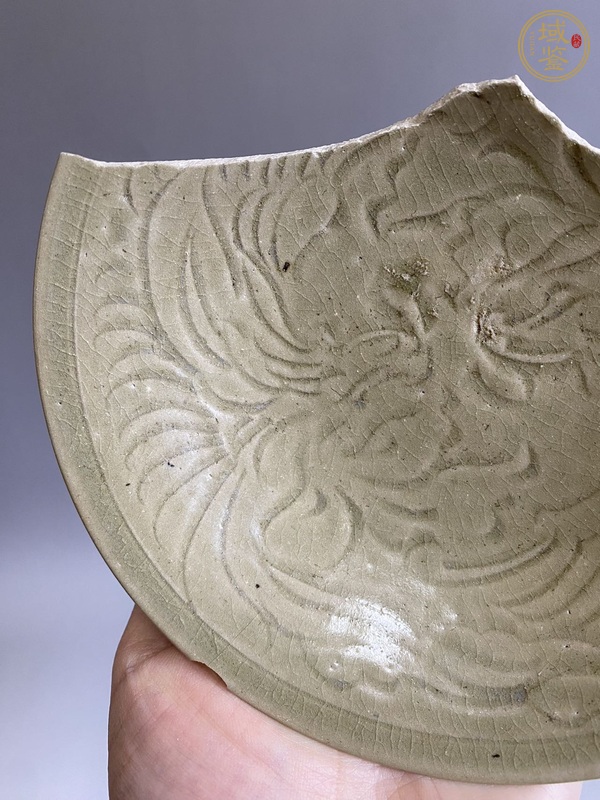 古玩陶瓷越窯青釉雙鳳標(biāo)本真品鑒賞圖
