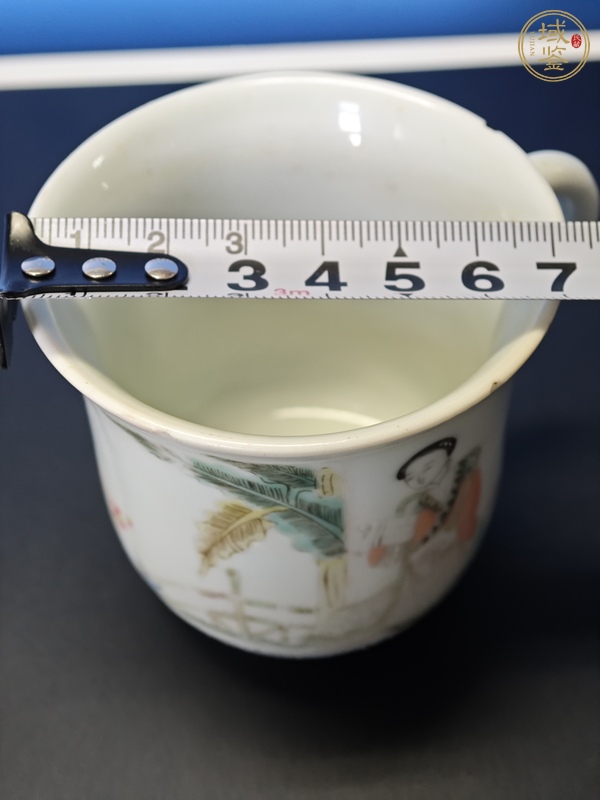 古玩陶瓷淺絳人物把杯真品鑒賞圖