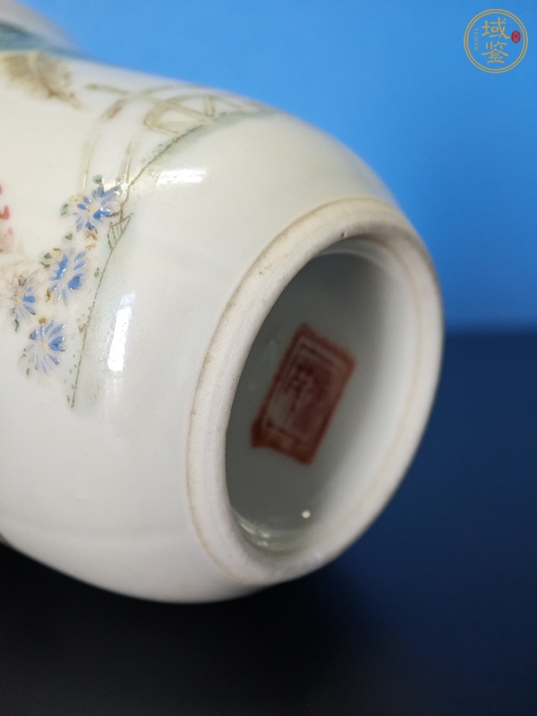 古玩陶瓷淺絳人物把杯真品鑒賞圖