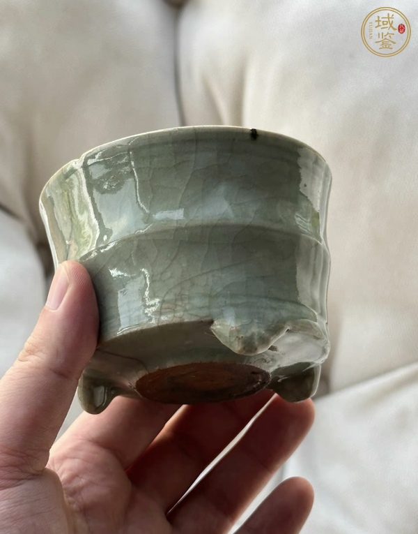 古玩陶瓷龍泉窯玄紋爐(或竹節爐)真品鑒賞圖