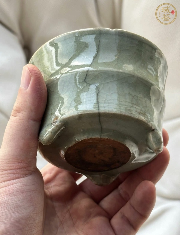 古玩陶瓷龍泉窯玄紋爐(或竹節爐)真品鑒賞圖