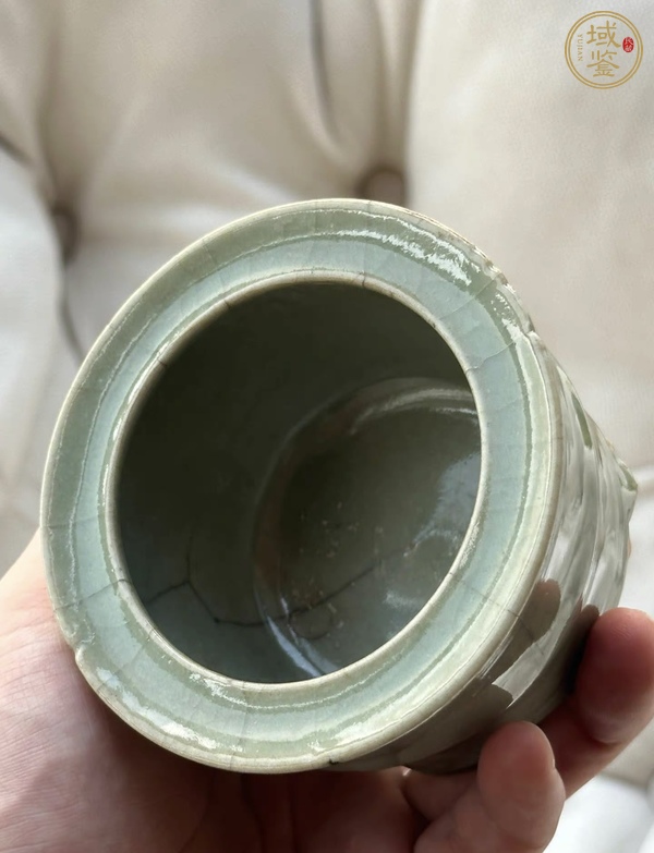 古玩陶瓷龍泉窯玄紋爐(或竹節爐)真品鑒賞圖