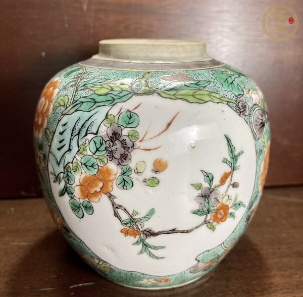 古玩陶瓷清晚期 五彩花鳥紋罐真品鑒賞圖