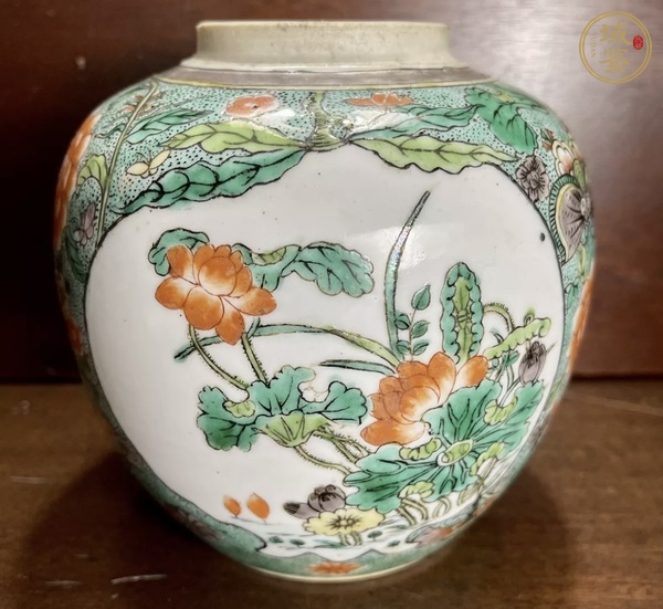古玩陶瓷清晚期 五彩花鳥紋罐真品鑒賞圖