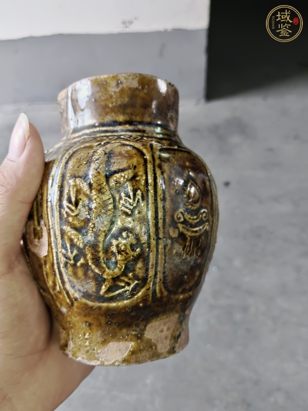 古玩陶瓷印花罐真品鑒賞圖