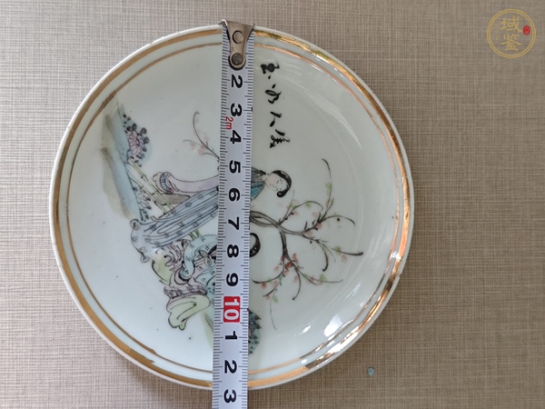 古玩陶瓷粉彩桃花仕女三件套真品鑒賞圖